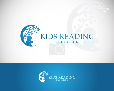 Illustration for Kids reading logo creative education design template illustration vector - Royalty Free Image