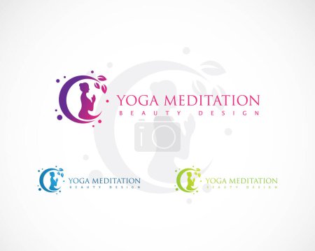 Illustration for Yoga logo creative care beauty meditation logo concept - Royalty Free Image