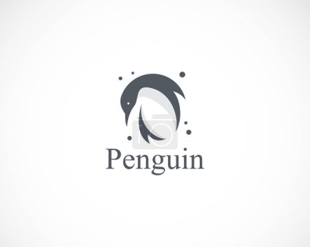 Téléchargez les illustrations : Logo pingouin design créatif oiseau animal icône vecteur - en licence libre de droit