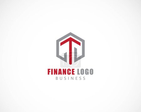 Téléchargez les illustrations : Finance logo ligne créative hexagone flèche entreprise d'investissement - en licence libre de droit