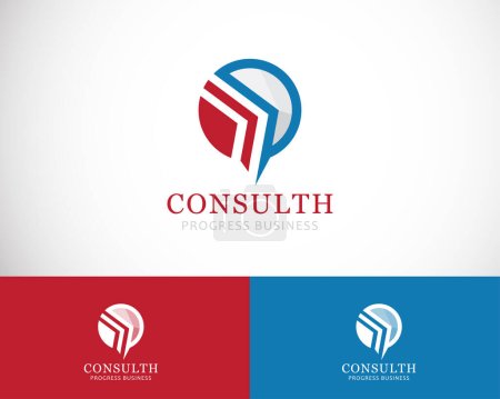 Illustration for Consult market logo creative concept sign symbol - Royalty Free Image