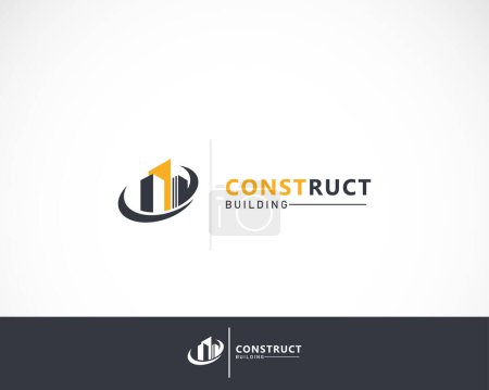 Illustration for Construct logo creative line real estate building city business finance - Royalty Free Image