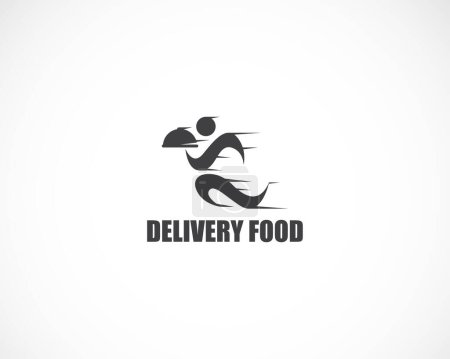 Ilustración de Logo de entrega alimentos creativos vector ilustración abstracta - Imagen libre de derechos