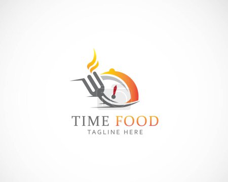 Téléchargez les illustrations : Temps nourriture logo design créatif concept illustration logo - en licence libre de droit