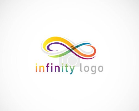 Téléchargez les illustrations : Point infini logo créatif entreprise couleur dégradé connecter ligne - en licence libre de droit