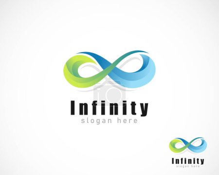 Illustration for Infinity point logo creative business color gradient connect line - Royalty Free Image