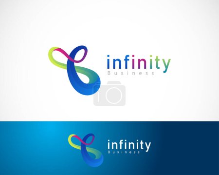 Ilustración de Infinito logo creativo degradado de color negocio web conectar - Imagen libre de derechos