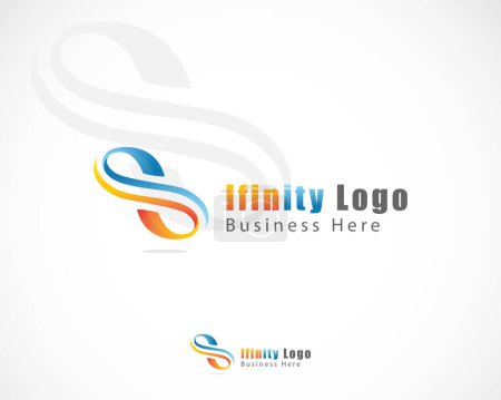 Téléchargez les illustrations : Logo infinity design d'entreprise créatif dégradé de couleur moderne - en licence libre de droit