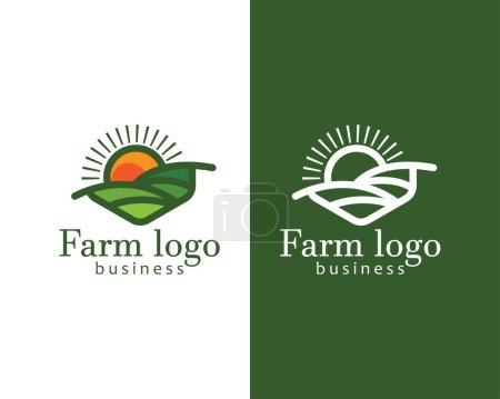 Illustration for Farm logo creative garden sun illustration vector emblem - Royalty Free Image