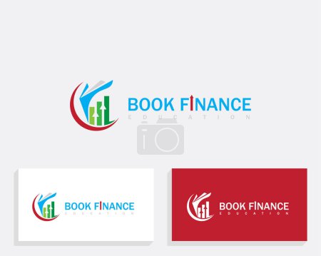 Illustration for Book finance logo creative diagram market education business design concept - Royalty Free Image