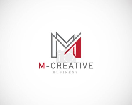 Ilustración de Letra m logotipo signo creativo símbolo línea emblema marca - Imagen libre de derechos