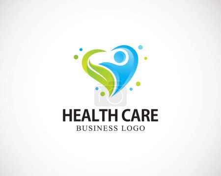 Illustration for Health care logo creative heart people concept - Royalty Free Image