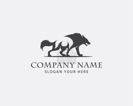 Illustration for Wolf logo creative design vector animal angry strong illustration - Royalty Free Image