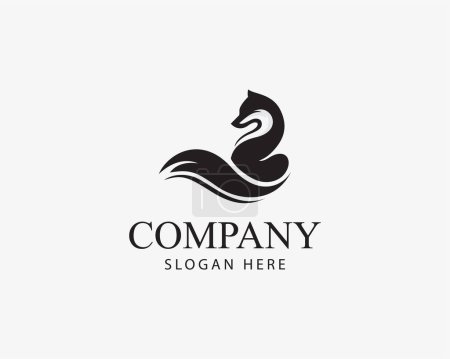Ilustración de Logo del zorro creativo vector negro animal logotipo de la empresa - Imagen libre de derechos