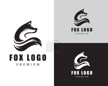 Ilustración de Logo del zorro cabeza creativa vector negro diseño del logotipo - Imagen libre de derechos