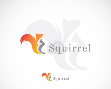 Téléchargez les illustrations : Écureuil logo conception créative concept puissance énergie rapide - en licence libre de droit
