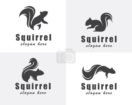 Illustration for Squirrel logo creative set black vector design template - Royalty Free Image