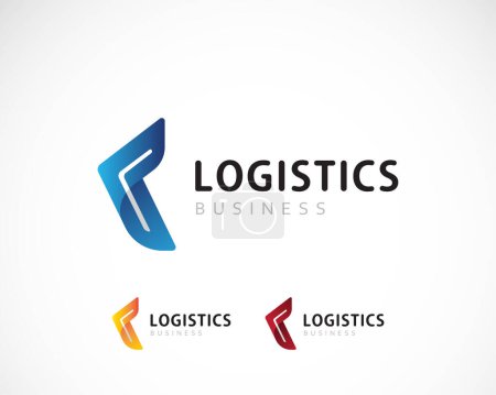 Ilustración de Logística logo creativo mercado flecha símbolo diseño moderno entrega rápida - Imagen libre de derechos