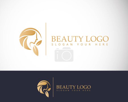 Téléchargez les illustrations : Beauté logo créatif femmes nature spa salon cheveux conception concept - en licence libre de droit
