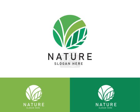 Téléchargez les illustrations : Nature logo feuille créative santé conception concept illustration - en licence libre de droit