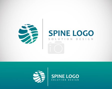 Illustration for Spine logo creative design concept solution circle brand template health medical care emblem - Royalty Free Image