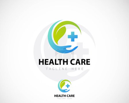 Ilustración de Cuidado de la salud logo creativo naturaleza signo símbolo concepto diseño médico médico solución - Imagen libre de derechos