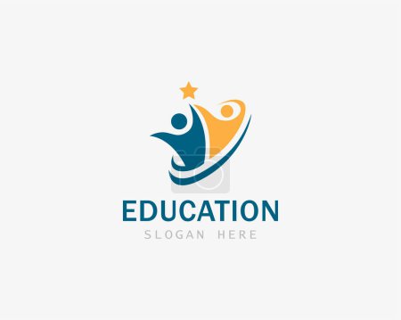 Illustration for Education logo creative people family abstract design concept - Royalty Free Image