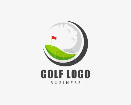 Illustration for Golf logo creative concept circle hobby champion club team - Royalty Free Image
