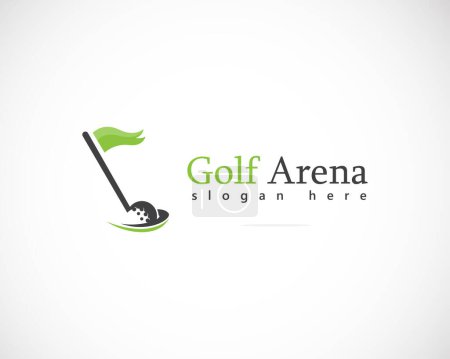 Téléchargez les illustrations : Golf arena logo design créatif concept sport logo parc - en licence libre de droit
