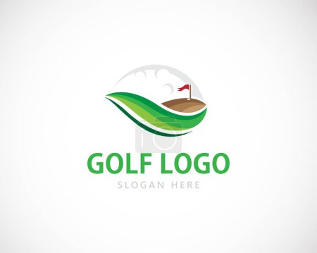 Téléchargez les illustrations : Logo de golf concept créatif cercle passe-temps champion club équipe - en licence libre de droit