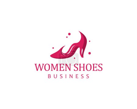 Ilustración de Mujer zapatos logo diseño creativo belleza tienda de moda - Imagen libre de derechos