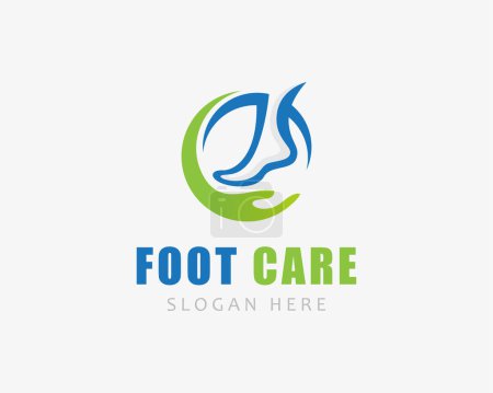 Téléchargez les illustrations : Logo de soins des pieds conception créative concept solution de soins de santé médecin main cercle - en licence libre de droit