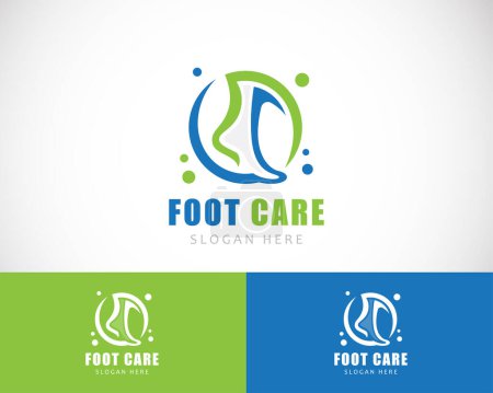 Téléchargez les illustrations : Logo de soins des pieds conception créative concept solution de soins de santé médecin - en licence libre de droit