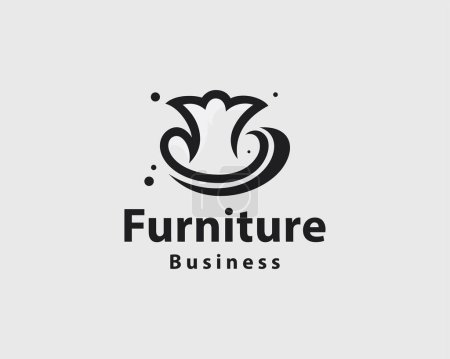 Illustration for Furniture logo creative design vector black vector chair - Royalty Free Image