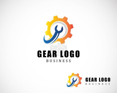 Ilustración de Logo de engranaje creativo diseño concepto color moderno icono - Imagen libre de derechos