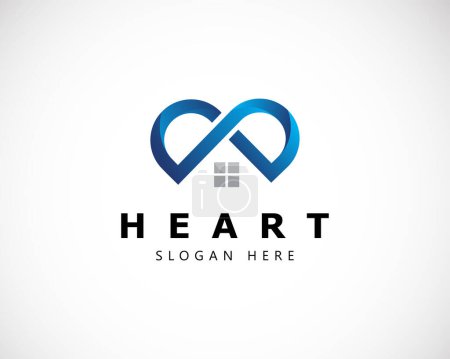 Illustration for Heart logo creative color modern gradient capsule health sign symbol - Royalty Free Image