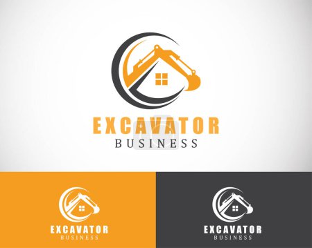Illustration for Excavator logo creative circle business home design vector emblem brand concept - Royalty Free Image