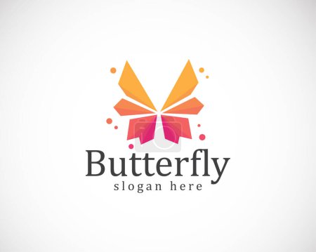 Téléchargez les illustrations : Papillon logo créatif couleur moderne marque design modèle entreprise illustration vecteur - en licence libre de droit