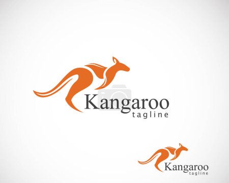 Illustration for Kangaroo logo creative run line minimalist design vector animal emblem brand - Royalty Free Image