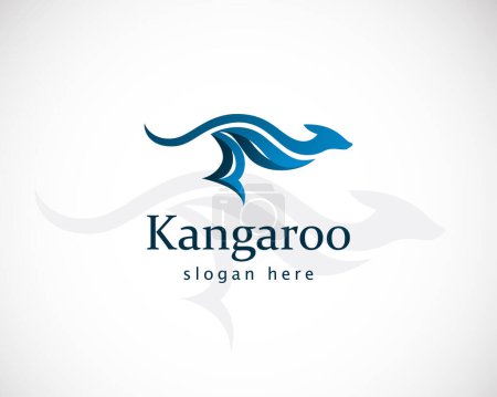 Téléchargez les illustrations : Kangourou logo créatif couleur moderne signe bleu symbole marque emblème entreprise - en licence libre de droit