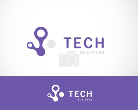 Illustration for Tech logo icon sign symbol molecule science logo lab app web - Royalty Free Image