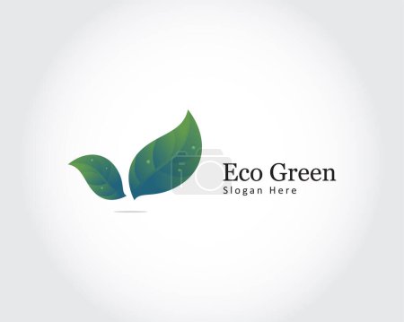 Ilustración de Eco verde logo creativo color naturaleza hoja diseño plantilla - Imagen libre de derechos
