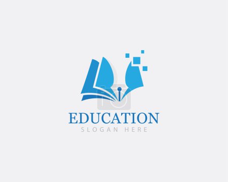 Téléchargez les illustrations : Éducation logo concept créatif école numérique pixel design vecteur numérique - en licence libre de droit