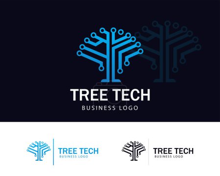 Ilustración de Logo creativo digital pixel design concept business line connect - Imagen libre de derechos