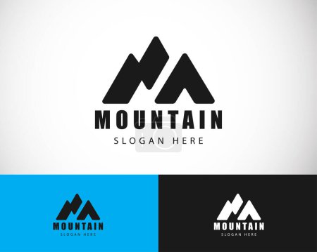 Ilustración de Logotipo de montaña signo creativo símbolo línea creativo emblema de marca minimalista - Imagen libre de derechos