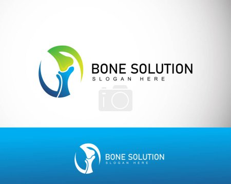 Illustration for Bone care logo creative health nature leave clinic solution design concept - Royalty Free Image