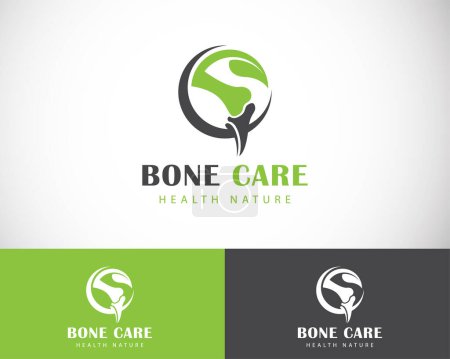 Ilustración de Logo cuidado del hueso salud creativa naturaleza dejar concepto de diseño de solución clínica - Imagen libre de derechos