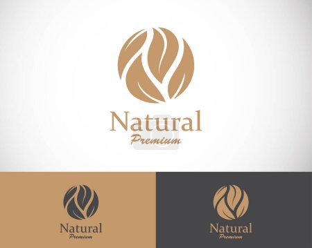 Téléchargez les illustrations : Logo nature créatif congé cercle emblème marque modèle de conception - en licence libre de droit