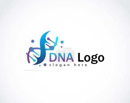 Téléchargez les illustrations : ADN logo créatif gen conception concept couleur moderne - en licence libre de droit