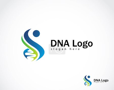 Téléchargez les illustrations : ADN logo créatif personnes abstraites santé conception génétique concept - en licence libre de droit